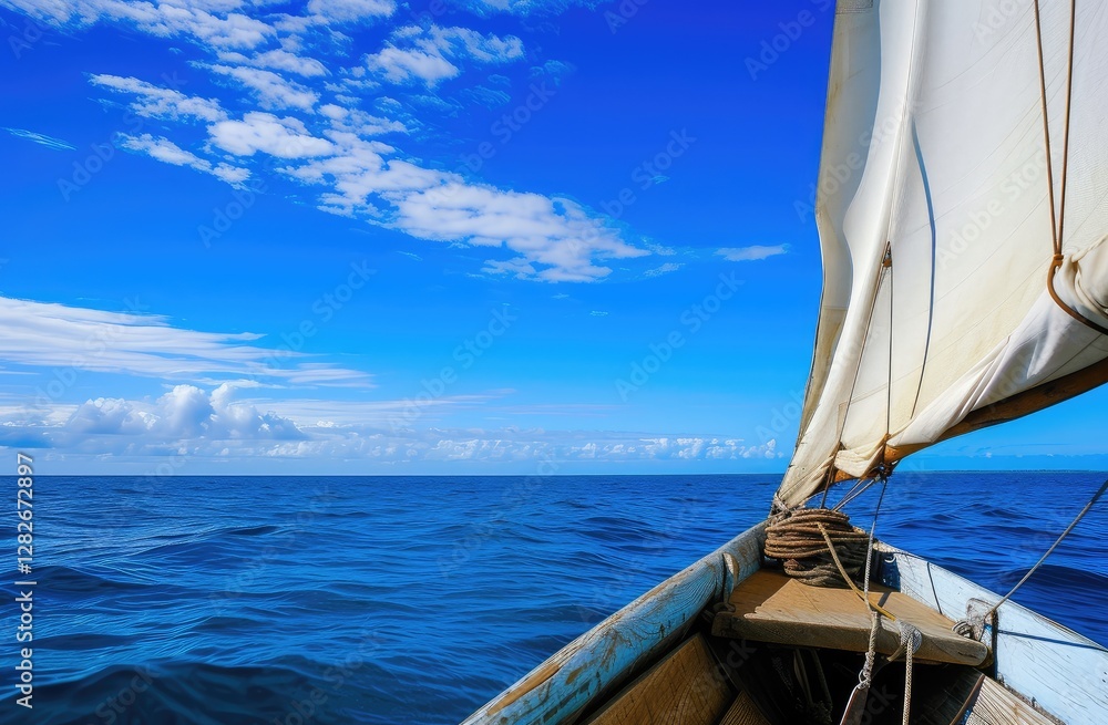 Obraz premium Sailing Adventure on a Clear Blue Ocean