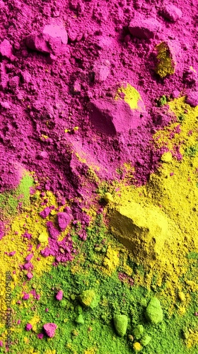 Holi Colorful Powder Burst on White Background, Holi