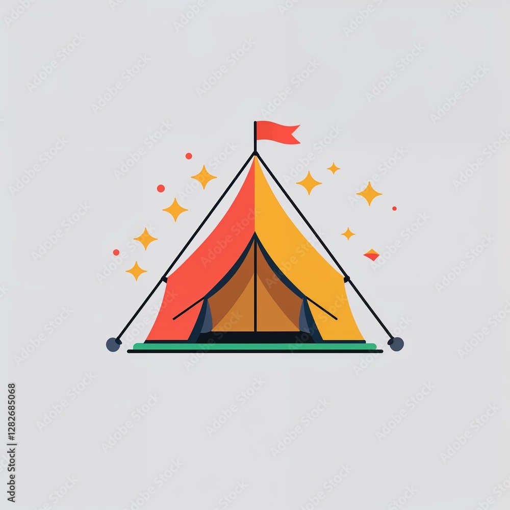 play tent icon on plain white background play tent icon on plain white background