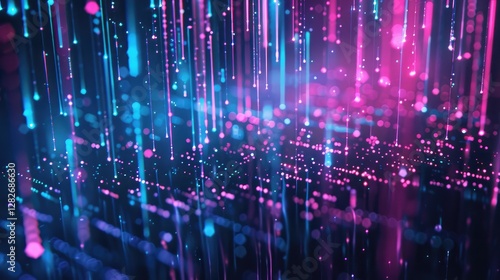 Vibrant Abstract Digital Light Streaks