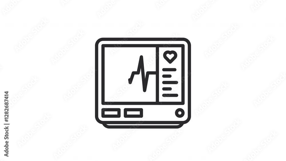 Heart rate monitor icon animation for fitness tracking, health monitoring, medical consultation, athlete performance evaluation and health industry visuals Heart rate monitor icon animation for fitness tracking, health monitoring, medical consultation, athlete performance evaluation and health industry visuals