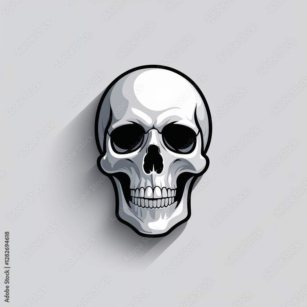 skull icon on plain white background skull icon on plain white background