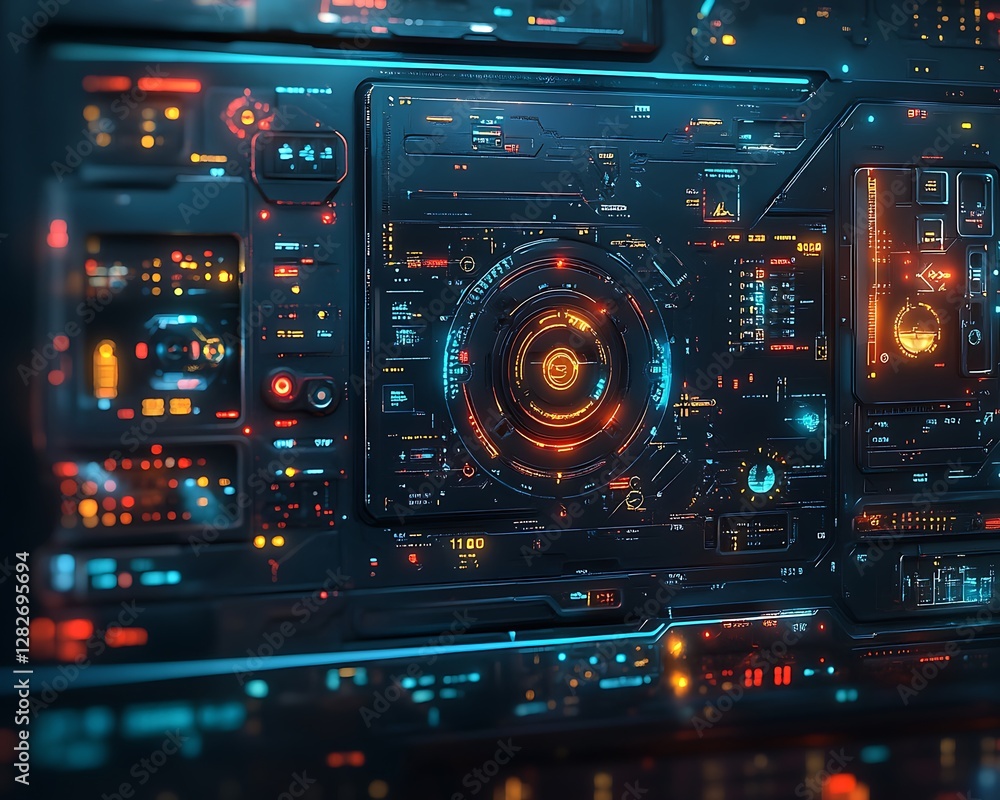 Futuristic control panel interface Futuristic control panel interface