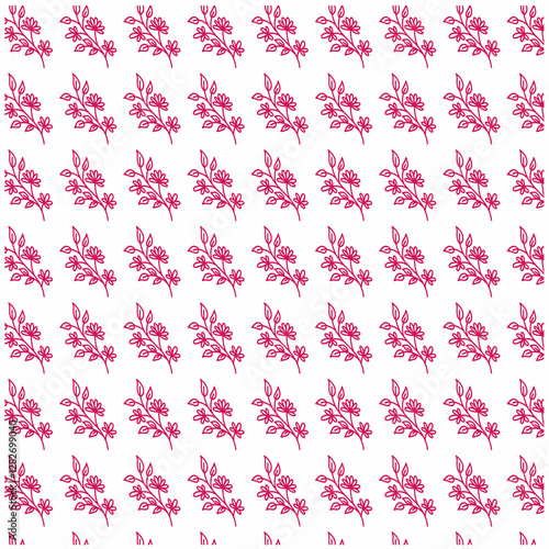 seamless pattern with pink flowers