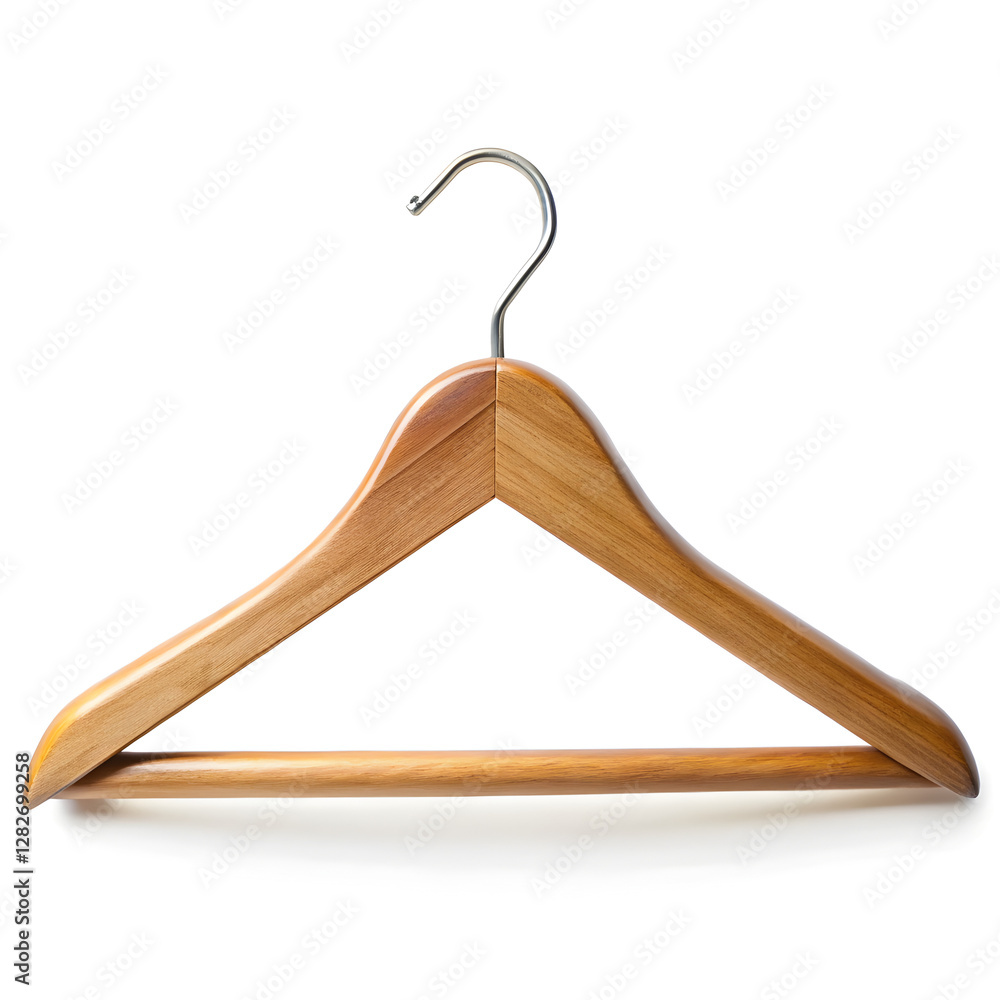 Wooden coat hanger isolated on white background Wooden coat hanger isolated on white background