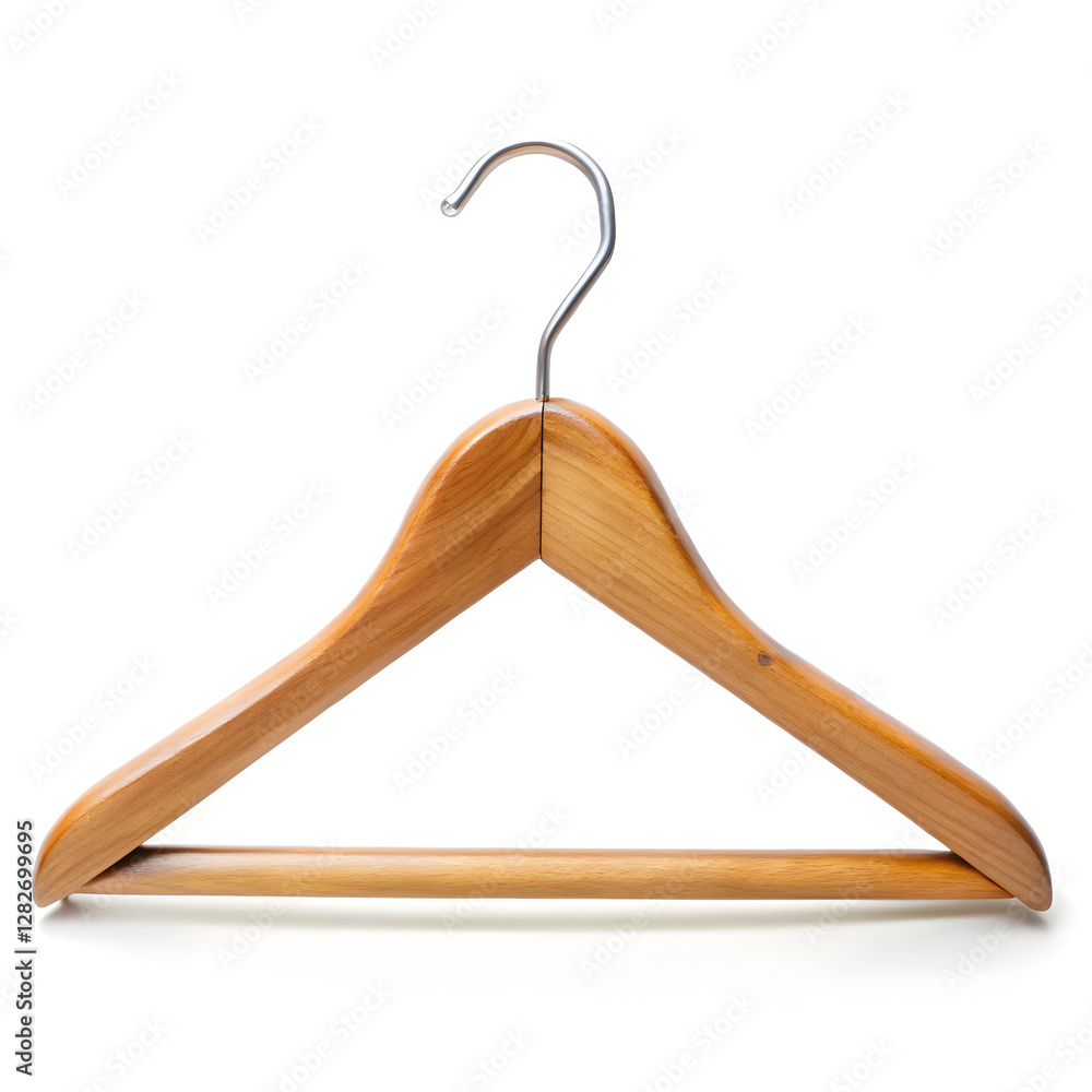 Wooden coat hanger isolated on white background Wooden coat hanger isolated on white background