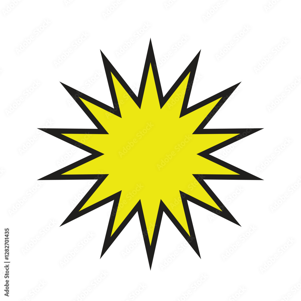 Fototapeta premium yellow star shape sign price label isolated on white background