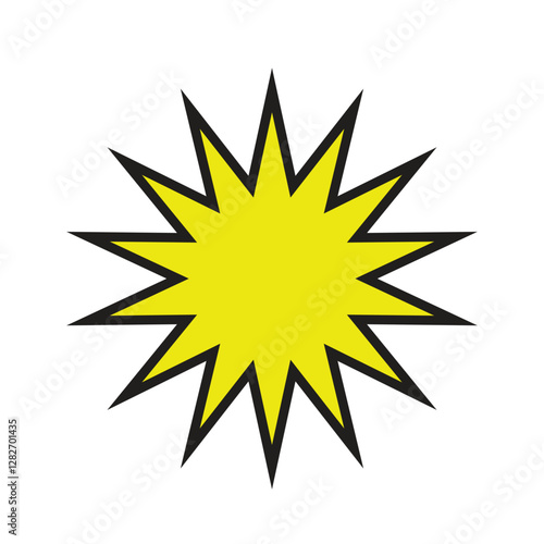 yellow star shape sign price label isolated on white background