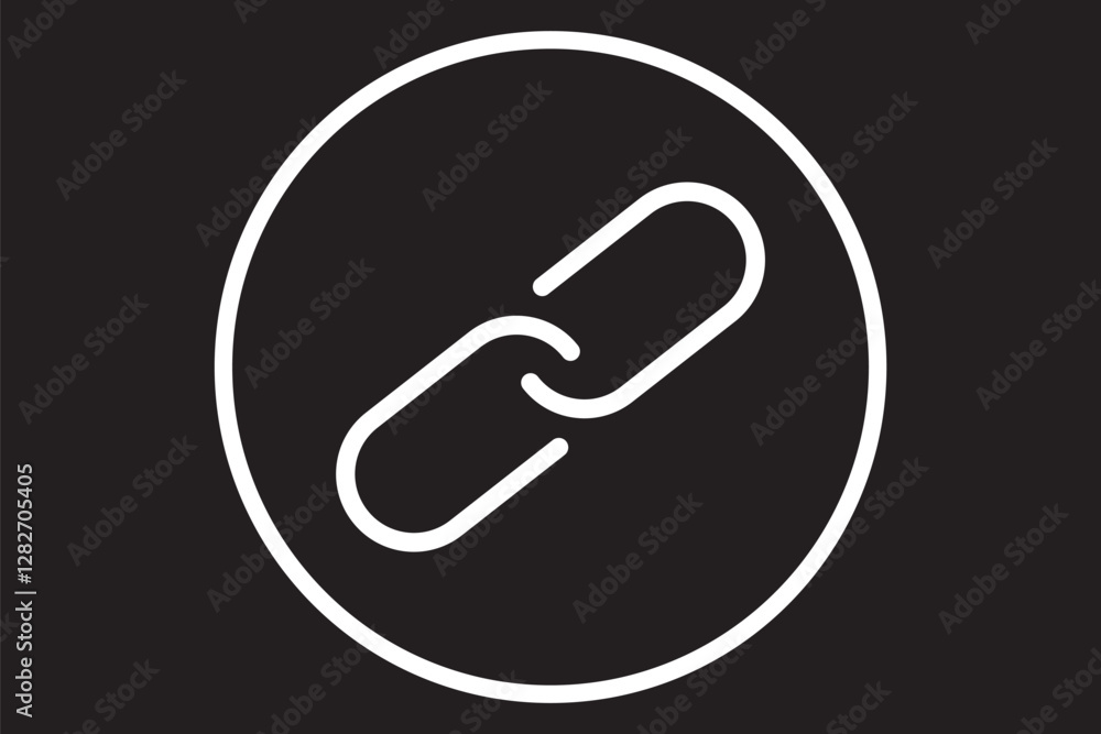Glyph link icon. Flat style link icon in line art. Glyph link icon. Flat style link icon in line art.