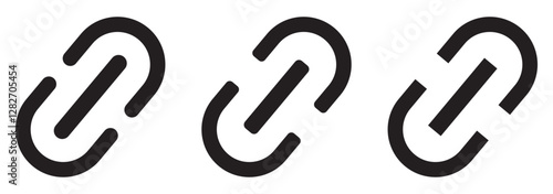 Web link icon, attach link chain icon . internet url icon symbol . connection, attachment, connect, hyperlink icons button.