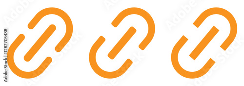Web link icon, attach link chain icon . internet url icon symbol . connection, attachment, connect, hyperlink icons button.