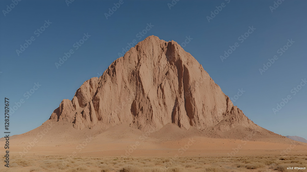 Fototapeta premium Desert mountain landscape, clear sky, travel background
