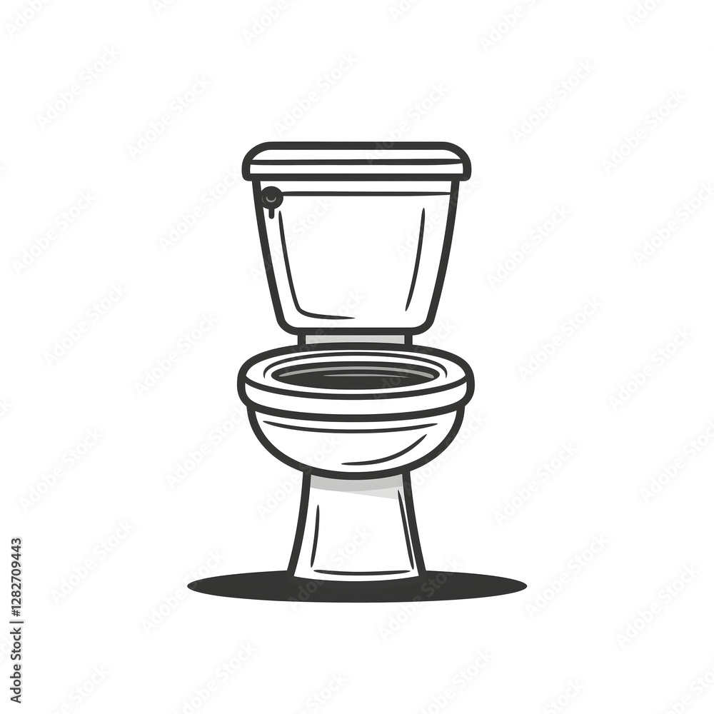 Modern Ceramic Toilet in Minimalist Bathroom - Essential Fixture for Hygiene and Sanitation Modern Ceramic Toilet in Minimalist Bathroom - Essential Fixture for Hygiene and Sanitation