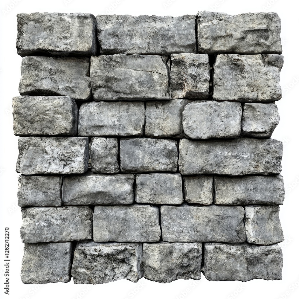 Grey stone wall texture, rustic design, isolated, construction, background Grey stone wall texture, rustic design, isolated, construction, background