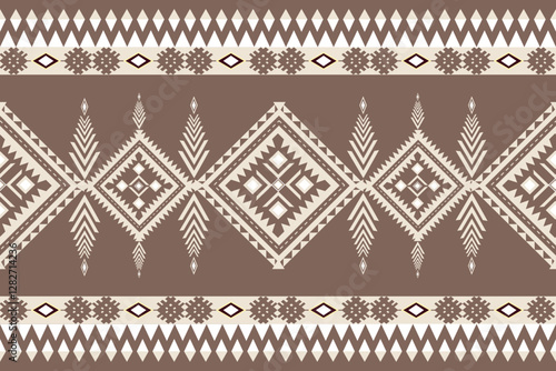 Geometric Tribal Pattern Vector Illustration for Textile Print Design