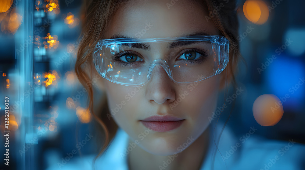Female scientist conducting research in a laboratory, innovation and progress, future technology Female scientist conducting research in a laboratory, innovation and progress, future technology