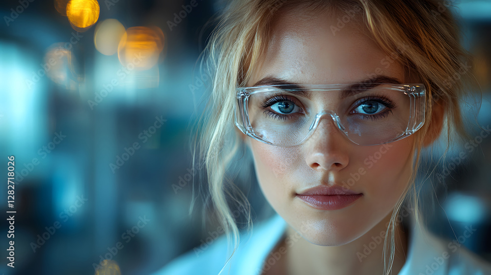 Female scientist conducting research in a laboratory, innovation and progress, future technology Female scientist conducting research in a laboratory, innovation and progress, future technology