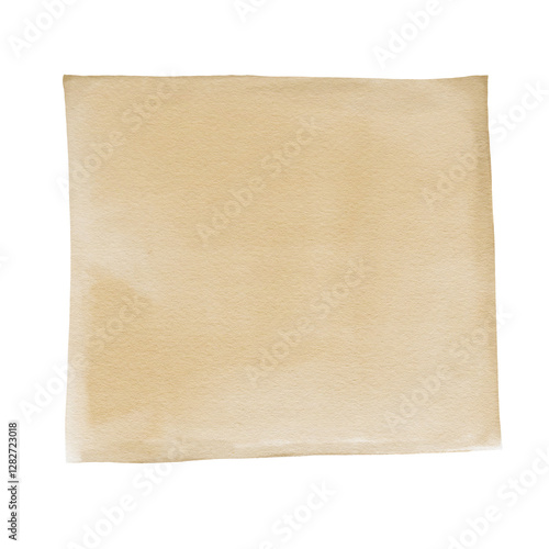 Wallpaper Mural A square sheet of paper in a natural color. Ancient parchment. A piece of leather. Watercolor illustration isolated from background Sheet for the text of a letter or message. square tag Vintage style Torontodigital.ca