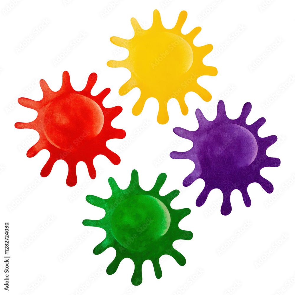 Abstract Multi Colored Star Shapes Design With Red Yellow Green And Purple Hues Abstract Multi Colored Star Shapes Design With Red Yellow Green And Purple Hues