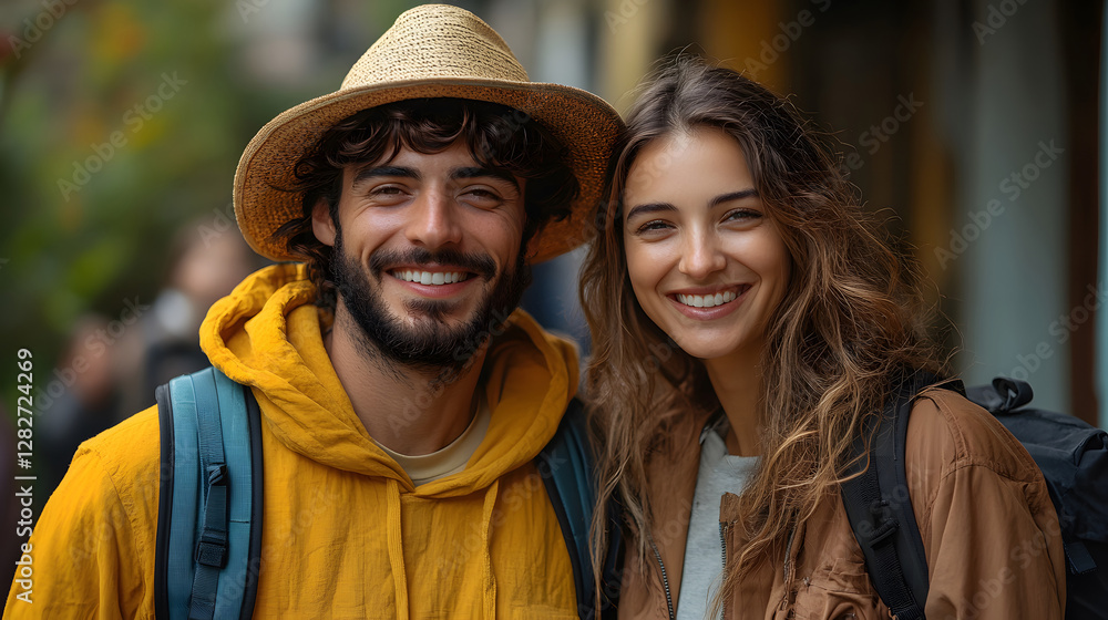 Young couple smiling while finalizing their dream trip with a professional travel expert Young couple smiling while finalizing their dream trip with a professional travel expert