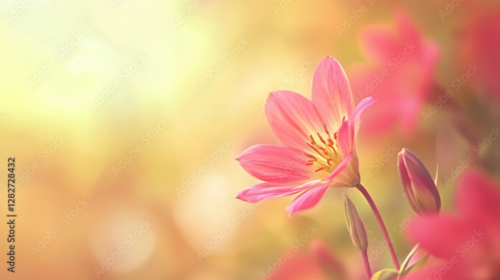 Fototapeta premium Pink Flower Blossom in Sunlight