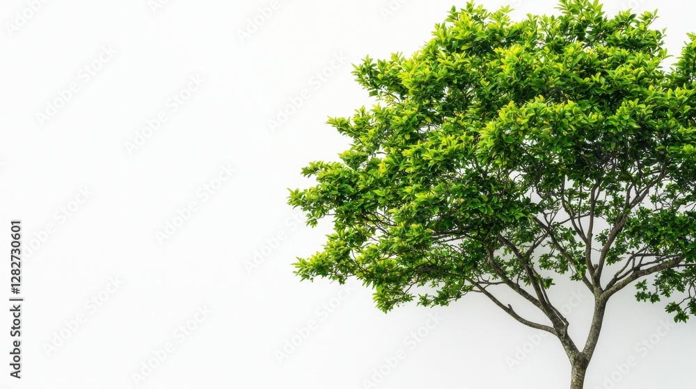 Lush Green Tree Against a Simple White Background for Nature and Environment Concepts Lush Green Tree Against a Simple White Background for Nature and Environment Concepts