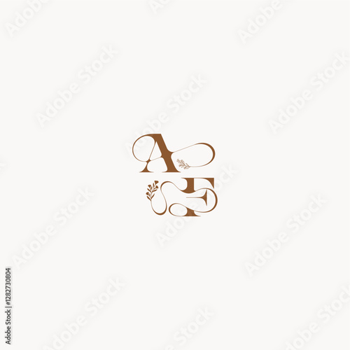 bold and hairline monogram wedding monogram logo initial AF elegant curve organic letter