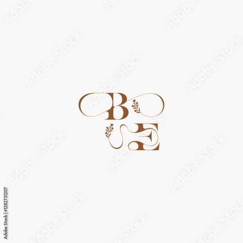 bold and hairline monogram wedding monogram logo initial BE elegant curve organic letter