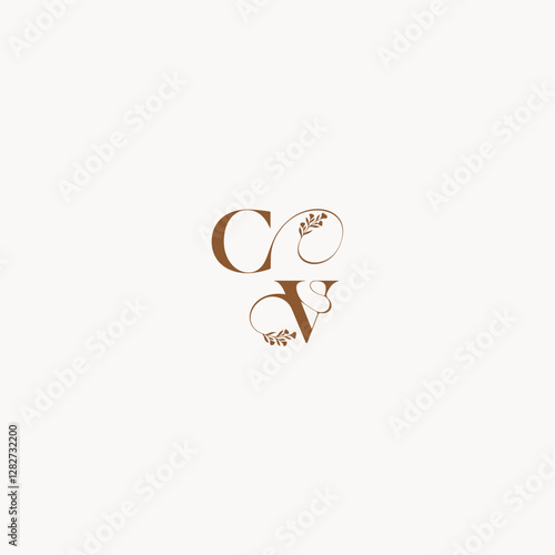bold and hairline monogram wedding monogram logo initial CV elegant curve organic letter