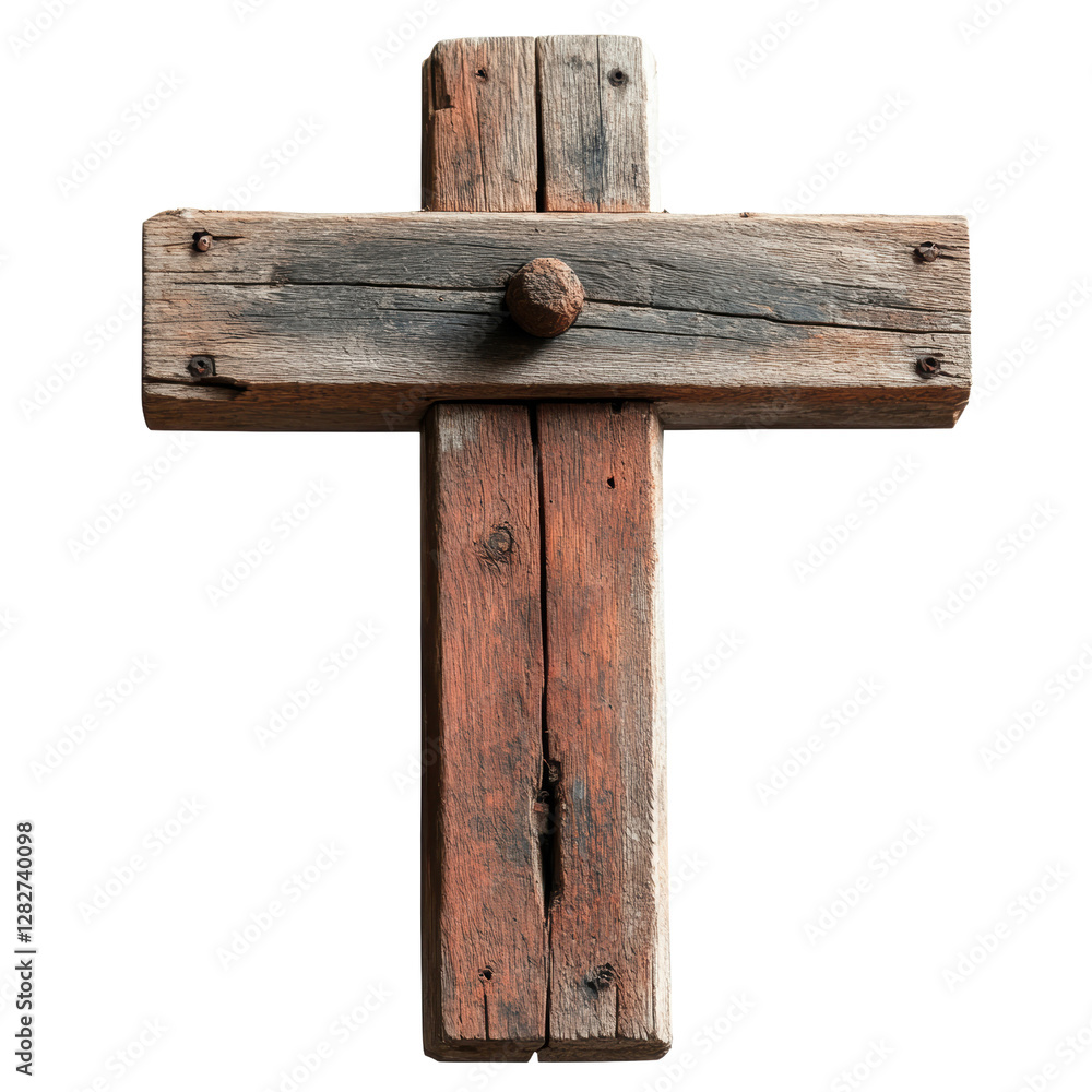 Wooden cross against black background symbolizing faith and spirituality on white background , cut out. Wooden cross against black background symbolizing faith and spirituality on white background , cut out.