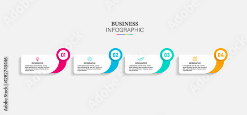 infographics design template with icons and 4 options or steps number