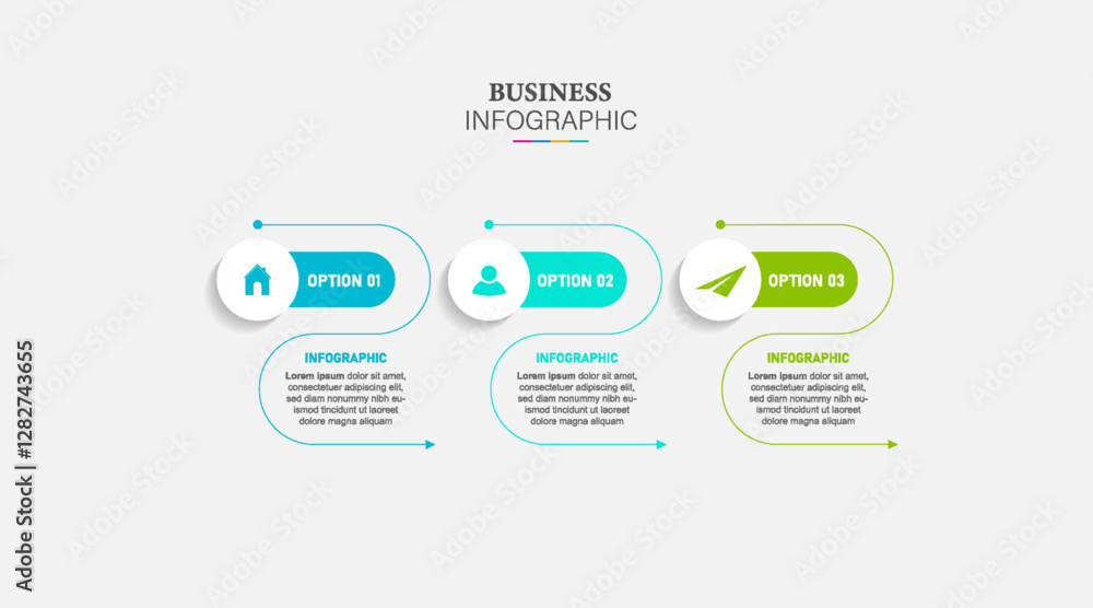infographic element design 3 step, infochart planning