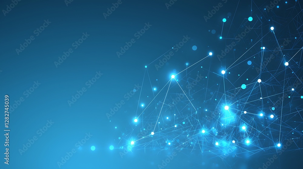 Abstract network graphic, digital technology, connections in space Abstract network graphic, digital technology, connections in space