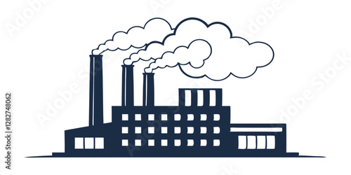 power plant with smoke stacks