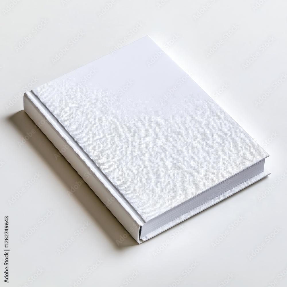 A minimalistic white book with a clean white cover displayed on a simple background A minimalistic white book with a clean white cover displayed on a simple background