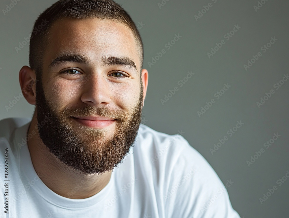 Obraz premium Man smiling close-up