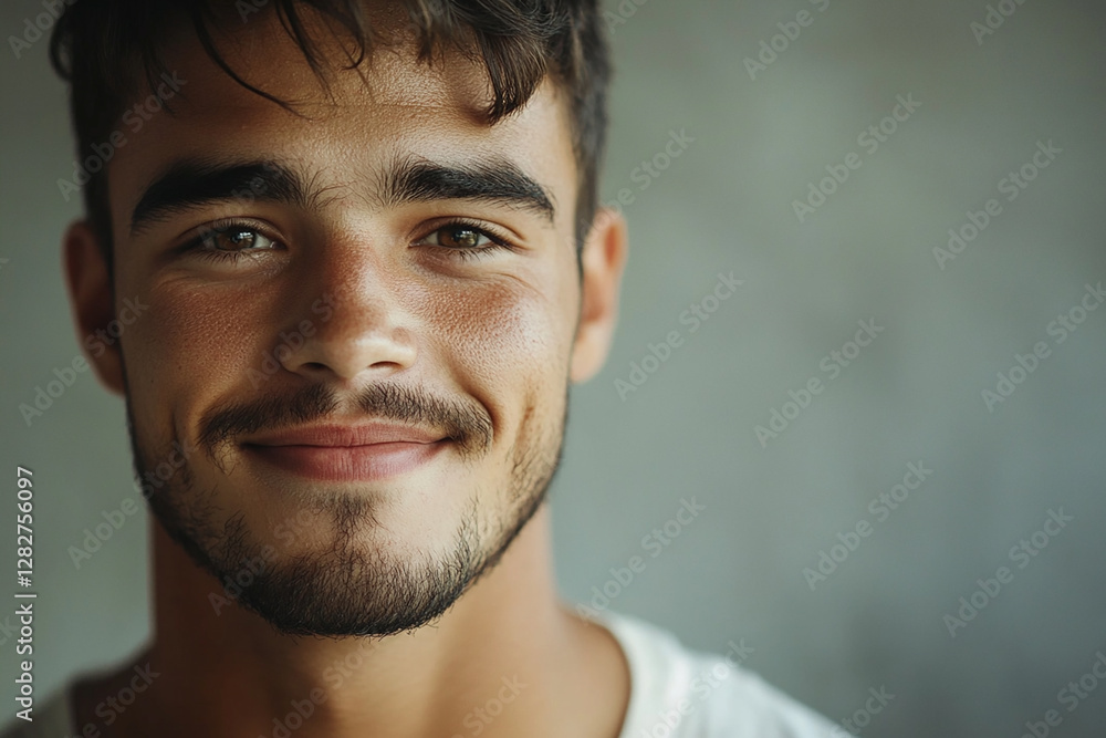 Obraz premium Man smiling close-up