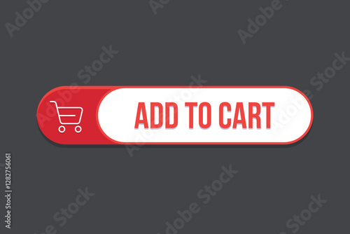 vector red add to cart minimal button design
