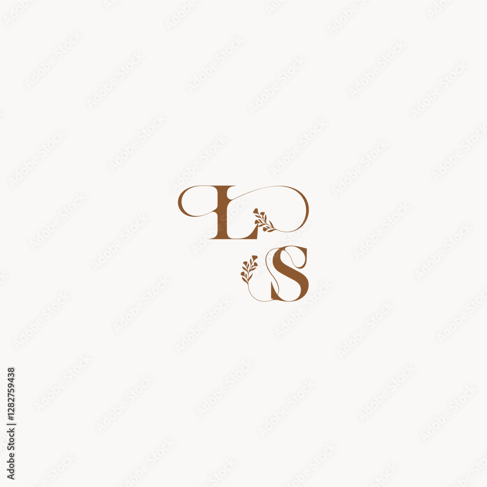 bold and hairline monogram wedding monogram logo initial LS elegant curve organic letter bold and hairline monogram wedding monogram logo initial LS elegant curve organic letter