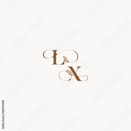 bold and hairline monogram wedding monogram logo initial LX elegant curve organic letter