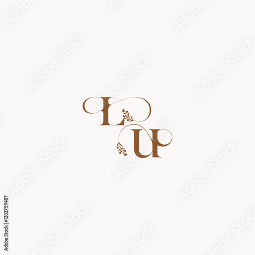 bold and hairline monogram wedding monogram logo initial LU elegant curve organic letter