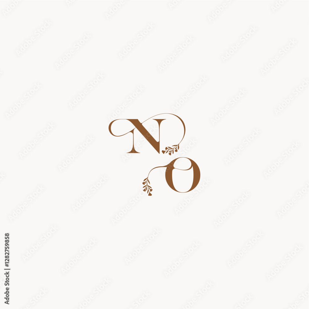 bold and hairline monogram wedding monogram logo initial NO elegant curve organic letter bold and hairline monogram wedding monogram logo initial NO elegant curve organic letter