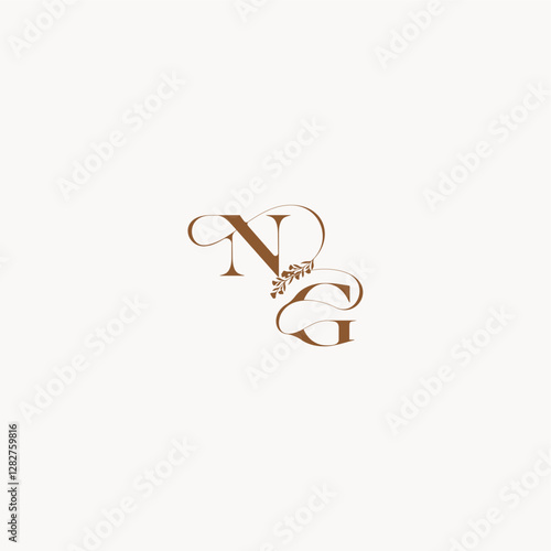 bold and hairline monogram wedding monogram logo initial NG elegant curve organic letter