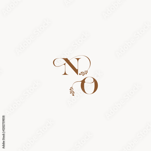 bold and hairline monogram wedding monogram logo initial NO elegant curve organic letter