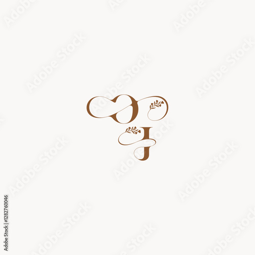 bold and hairline monogram wedding monogram logo initial OJ elegant curve organic letter