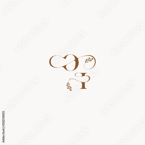 bold and hairline monogram wedding monogram logo initial OI elegant curve organic letter