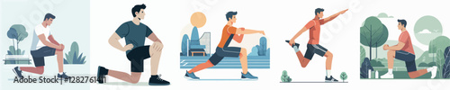 Vector of a person warming up for sports.