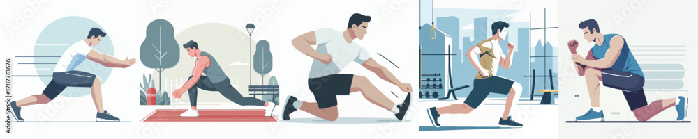 Vector of a person warming up for sports. Vector of a person warming up for sports.