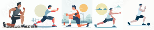 Vector of a person warming up for sports.