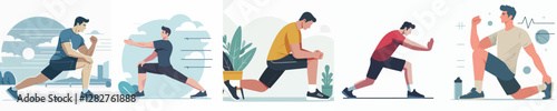 Vector of a person warming up for sports.